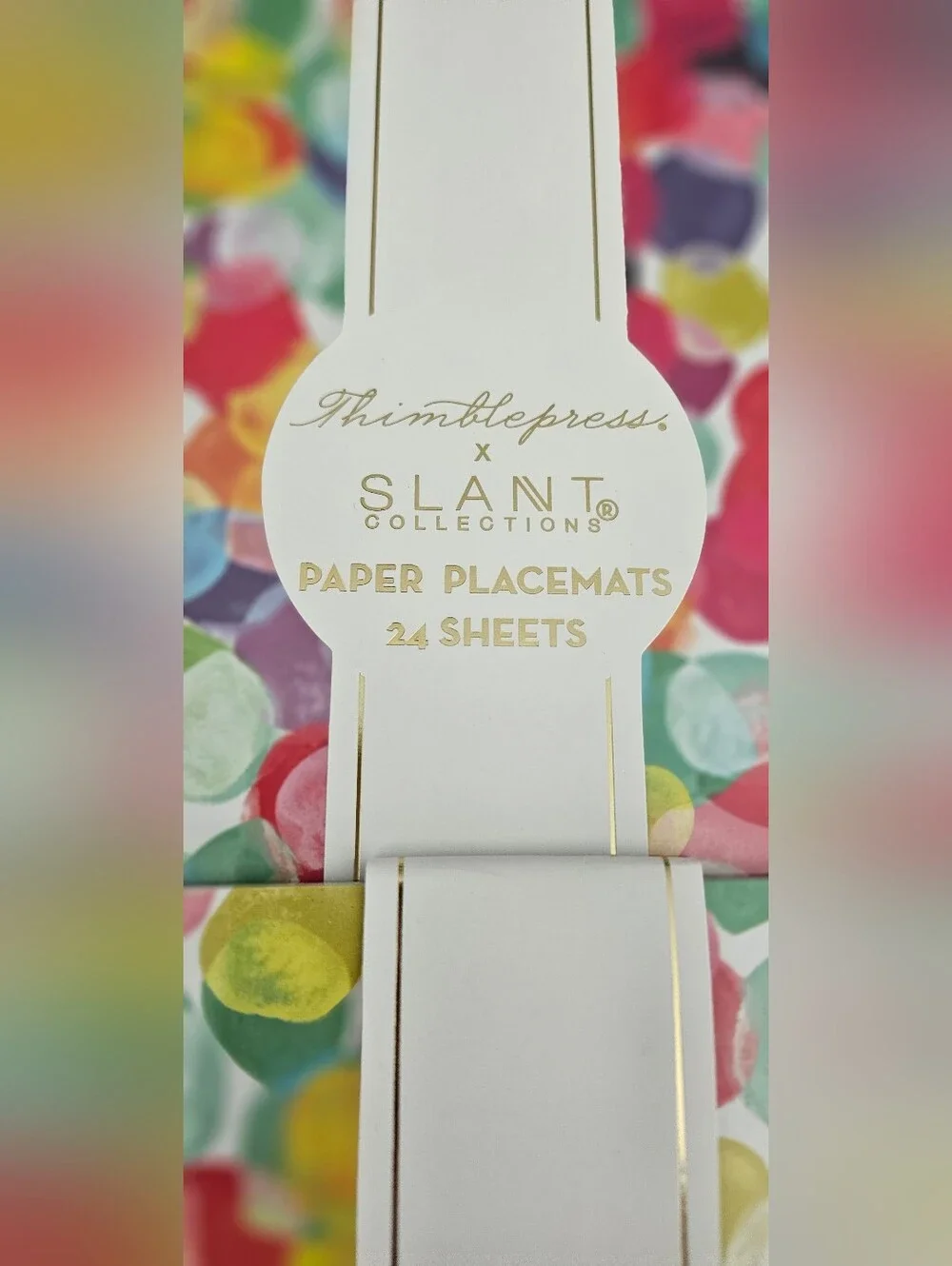 Slant Multicolor Confetti Paper Placemats Set Of 2 NWT